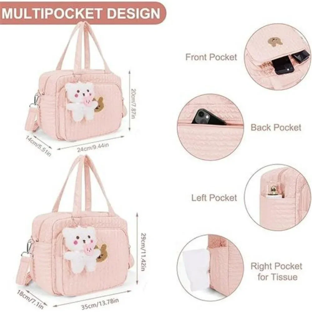 Small Diaper Bag Tote Crossbody Baby Bag with Insulated Pockets Travel Mommy Bag